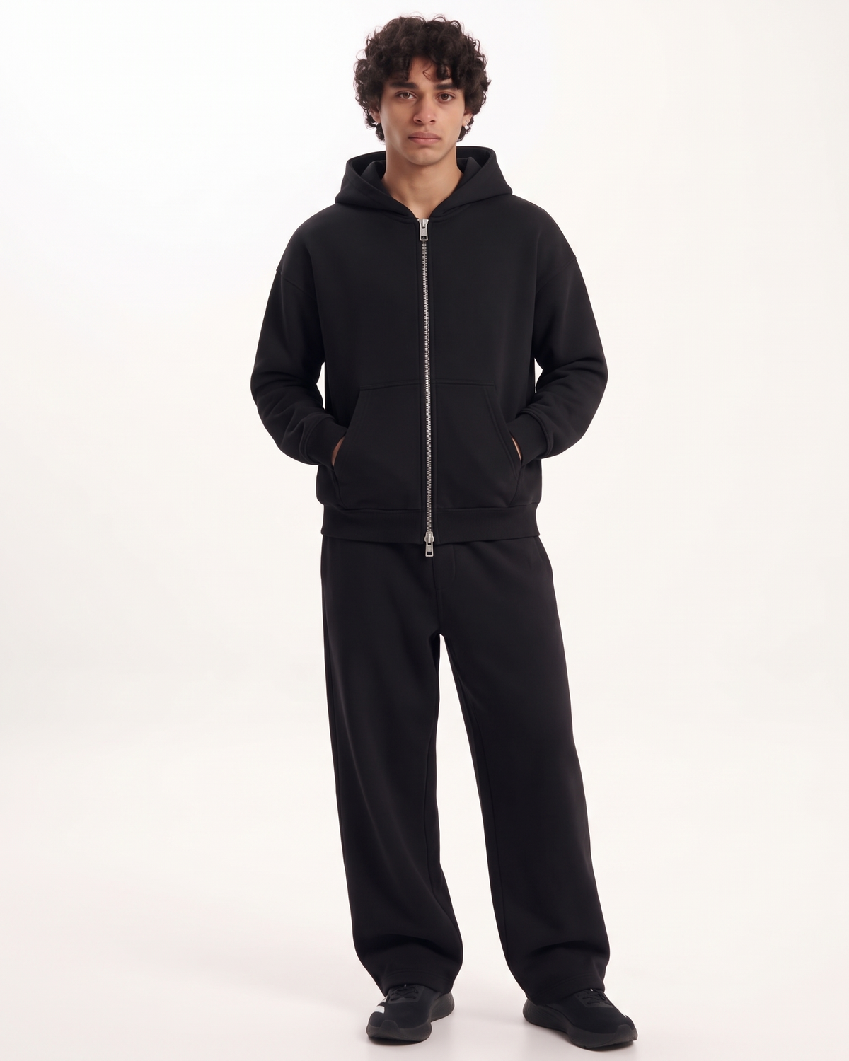 Blackout Boxy Fit Set | 360 GSM Cotton Boxy Hoodie & Baggy Jogger Co-Ord Set