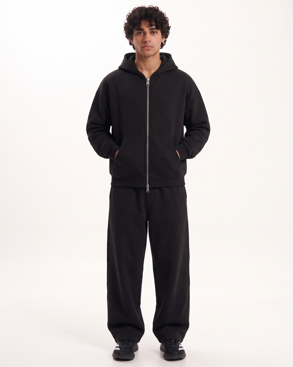 Blackout Boxy Fit Set | 360 GSM Cotton Boxy Hoodie & Baggy Jogger Co-Ord Set