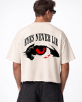 Eyes Never Lie Boxy Fit T-Shirt | 240 GSM French Terry Off-White Graphic Tee