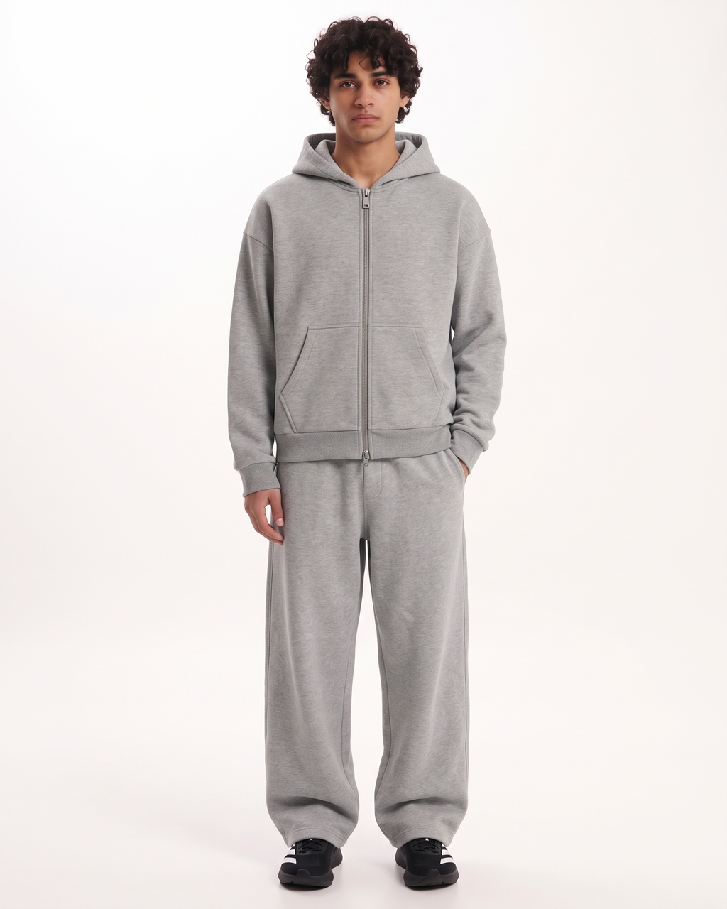 Grey Matter Boxy Fit Set | 360 GSM Cotton Boxy Hoodie & Baggy Jogger Co-Ord Set
