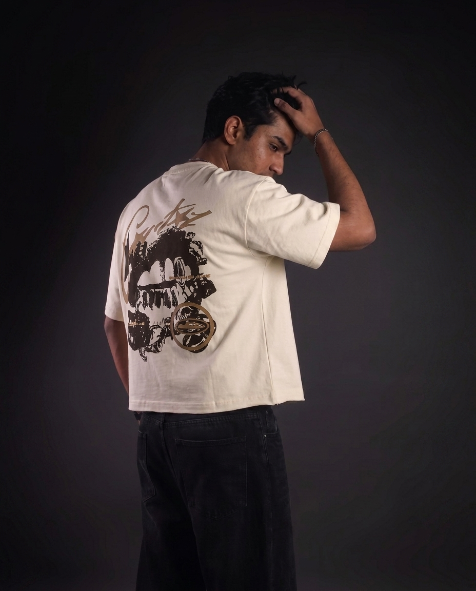 Dirty Gamble Boxy Fit T-Shirt | 240 GSM French Terry Off-White Graphic Tee