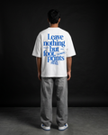 Leave Nothing But Footprints White Oversized Tee | 240 GSM French Terry Cotton Graphic Tee
